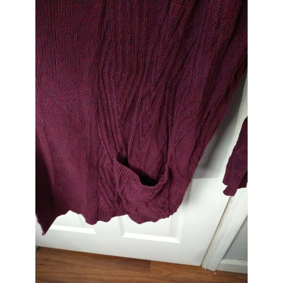 St Johns Bay Woman PXXL Purple Marble Cardigan Tunic Duster Cable Knit Casual - Picture 5 of 9